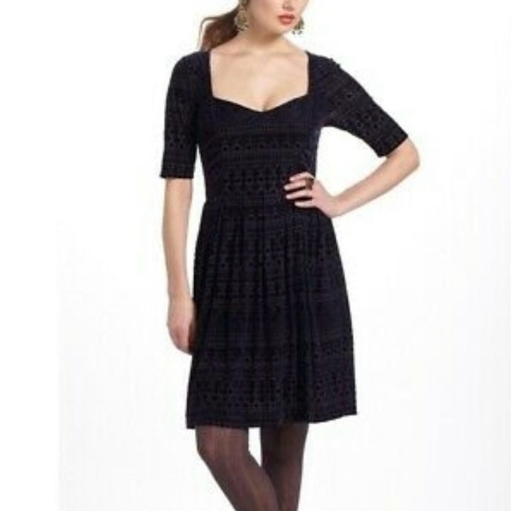 Anthropologie Meadow Rue Geo Burnout Velvet Dress